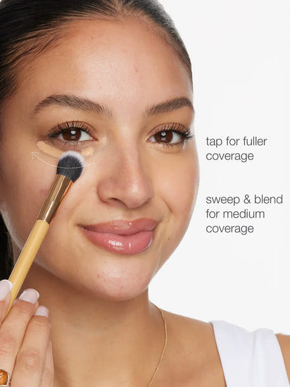 concealer paw brush - angled for seamless application