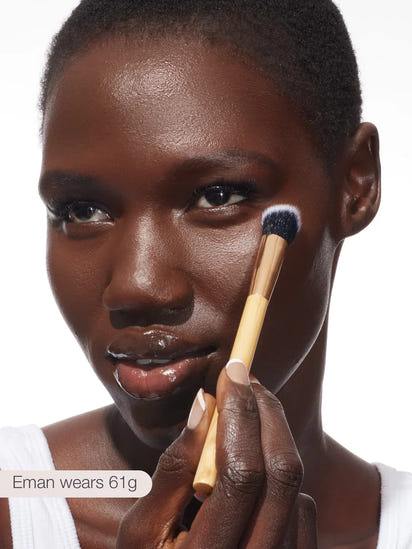 concealer paw brush - angled for seamless application