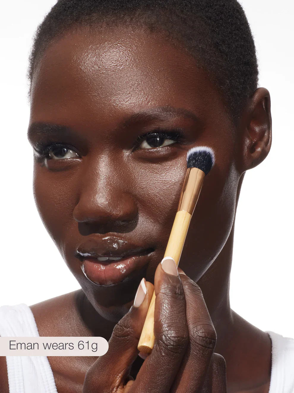 concealer paw brush - angled for seamless application